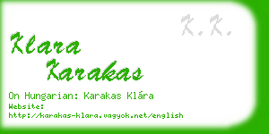 klara karakas business card